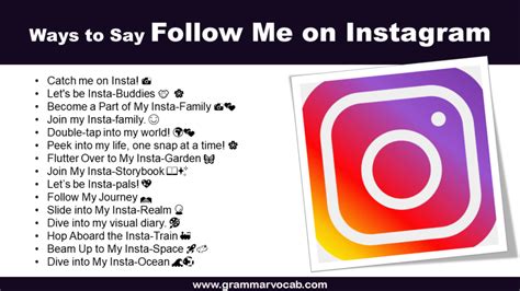 Ways To Say Follow Me On Instagram Cute Creative And Funny Grammarvocab