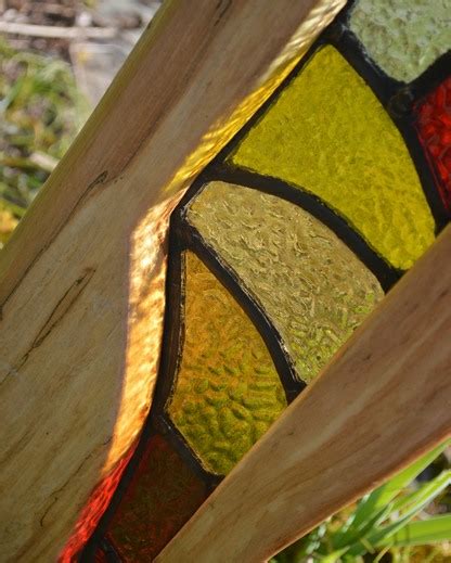 Acer Stained Leaded Glass Wood Sculptures