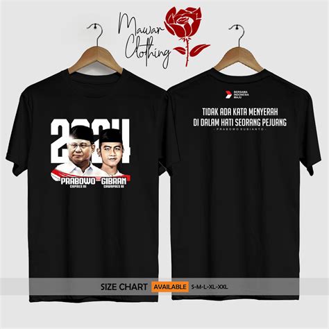 Jual Kaos Prabowo Gibran Presiden Indonesia Dewasa Cowok Cewek T