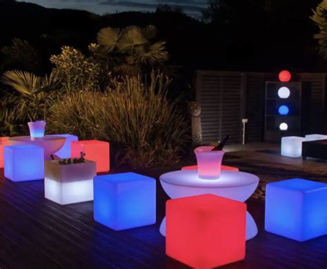 Illuminated Glow Led Cube Seats Led Furniture Hire Gold Coast