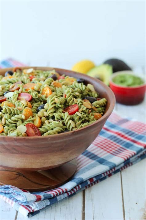 Vegan Pesto Gluten Free Pasta Salad Healthy Potluck Recipe