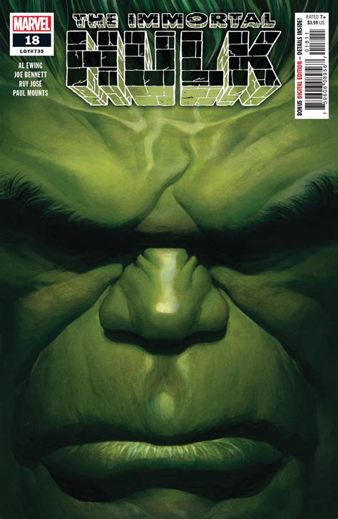 Immortal Hulk Cover A St Ptg Regular Alex Ross Cover