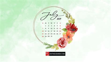 July 2024 Calendar Desktop Wallpaper - Diann Florina