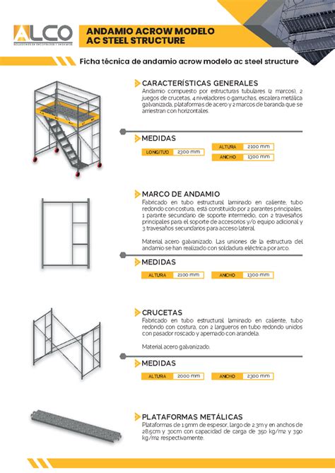 Ficha Tecnica Andamio Acrow SOLUCIONES EN ENCOFRADOS Y ANDAMIOS