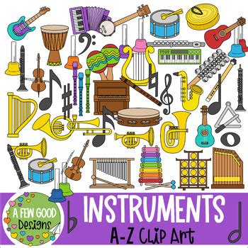 Instruments and Music A-Z Clip Art by A Few Good Designs by Shannon Few