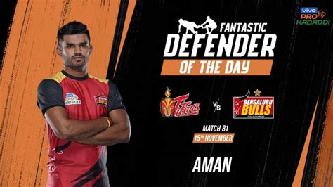 Defender Of The Day Aman Bengaluru Bulls November Vivo Pro