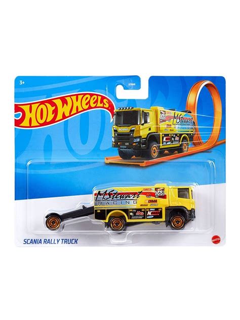 Машинка грузовик трейлер Hot Wheels Scania Rally Truck BFM60 GKC33 купить с доставкой по