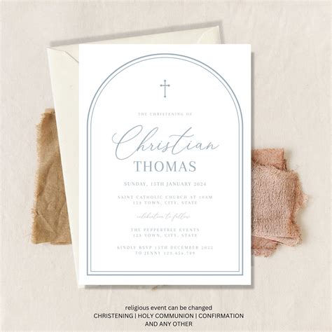Greek Baptism Handmade Invitations