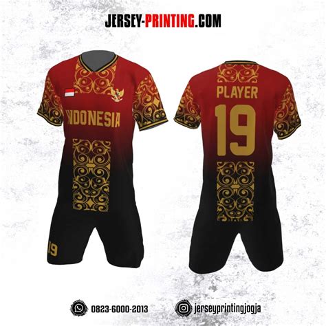 Jersey Futsal Motif Batik Hitam Emas Jersey Printing Bikin Jersey