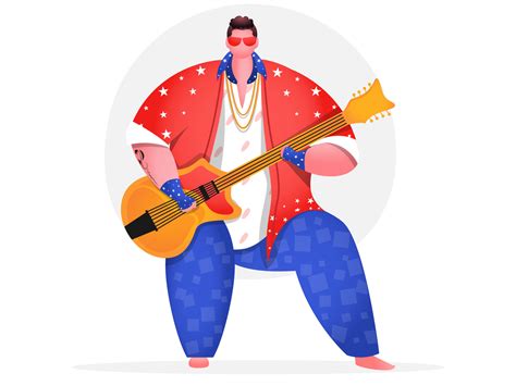 Young Man Character Playing Guitar on White Background. 24048455 Vector ...