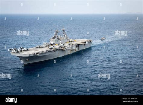 A Landing Craft Utility Enters The Well Deck Of The Amphibious Assault