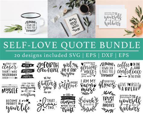 Self Love Quote Svg Cut File Bundle For Cricut And Cameo Etsy