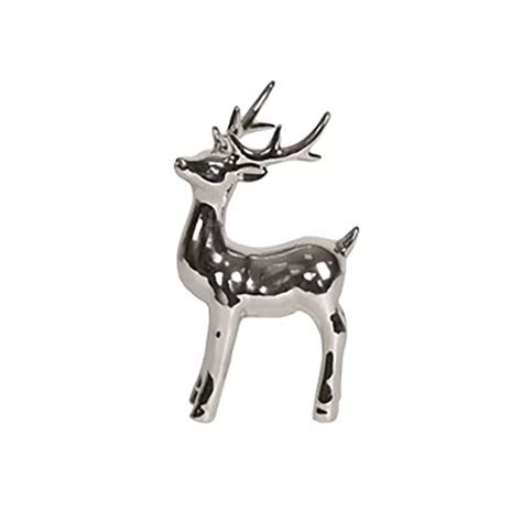 Christmas Silver Reindeer Figurine 19cm • Collingwood Batchellor