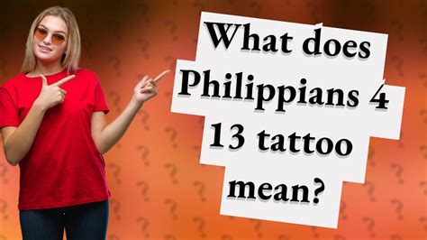 What Does Philippians Tattoo Mean Youtube