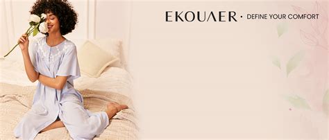 Ekouaer Womens Nightgown Cotton Sleep Shirt O Neck Short Sleeve Loose