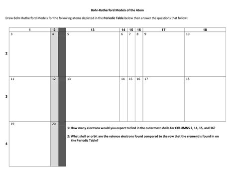 Bohr-Rutherford Model of the Atom - Worksheet - Friday, April 12, 2019 ...