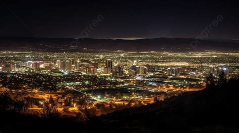 Night View Of The City Of Salt Lake City At Night Background Picture