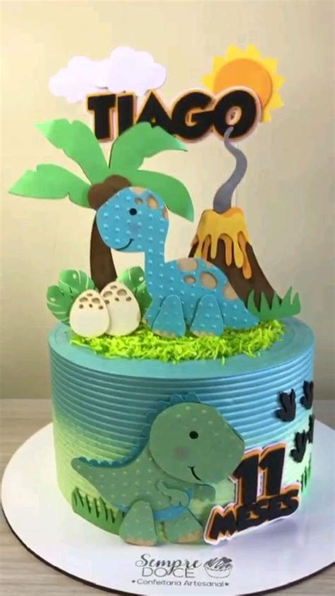 Pin By Michele Souza On Festa Dinossauro Dinosaur Birthday Cakes