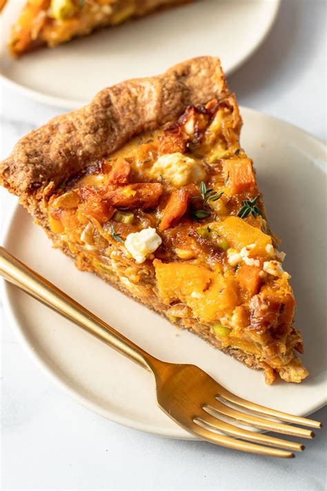 Savory Butternut Squash Pie With Caramelized Onion And Feta