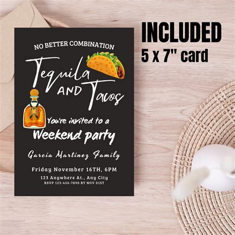 Taco and Tequila Party Tacos and Tequila Invitation Tacos Party Invite ...