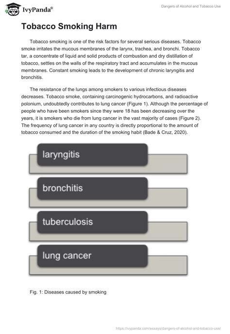 Dangers of Alcohol and Tobacco Use - 1867 Words | Essay Example