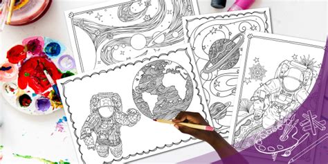 Space Mindfulness Colouring Activity Posters Teacher Made