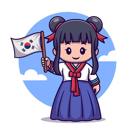 Traditional Korean Cartoon Girl