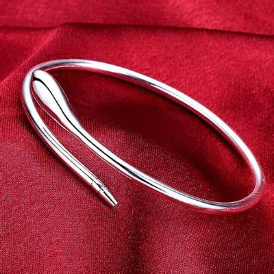 Sterling Silver Bangle For Women 925 Silver Snake Cuff Bangle Bracelet