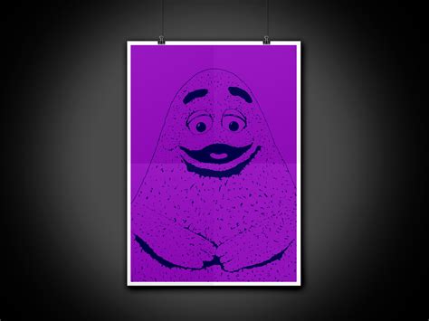 Grimace Mcdonalds Color Portrait Art Illustration Print Wall Art Home ...