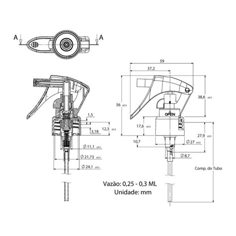 Válvula Mini Gatilho Trigger 24 410 Branca pescante