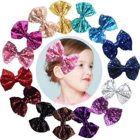 Amazon C Llot Party Festival Baby Girls Sparkling Bows Clips Pcs