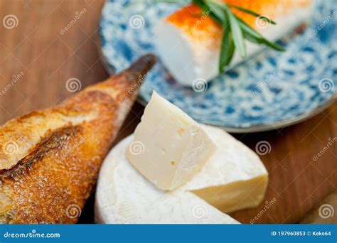 French cheese and baguette stock image. Image of board - 197960853