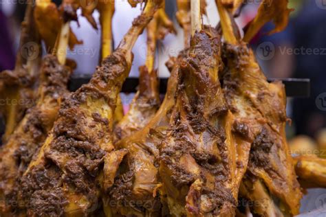 Roasted Leg Pieces Of Mutton At A Street Food Market In Dhaka