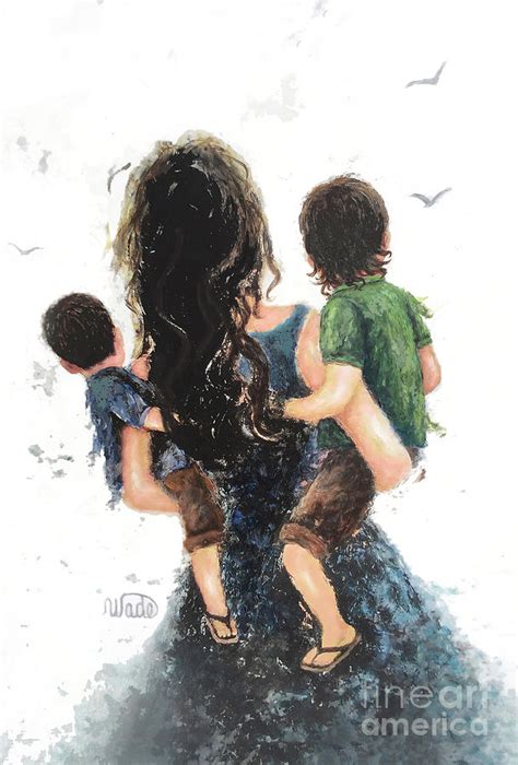 Mommy Carry Me Too Two Sons Painting By Vickie Wade Fine Art America