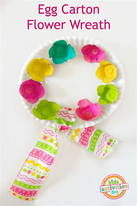 Pretty Egg Carton Flower Wreath Craft Kids Activities Blog