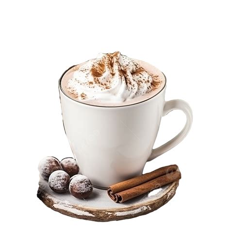 Christmas Coffee With Milk Cocoa Branches Spruce Cones Hot Chocolate