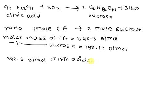 Solved Citric Acid C H O Named For Its Natural Occurrence In