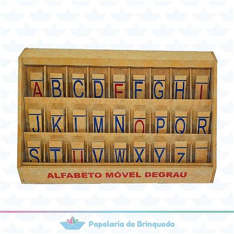 Alfabeto Móvel Degrau Madeira 130 Pçs Brinquedos Educativos Papelaria