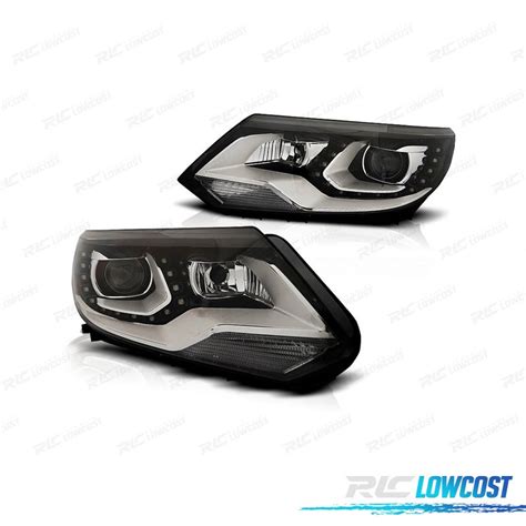 Faros Para Volkswagen Vw Tiguan Luz Diurna Fondo Negro