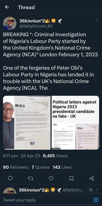 United Kingdom S National Crime Agency Nca Launch Investigation Against Lp Obi Politics