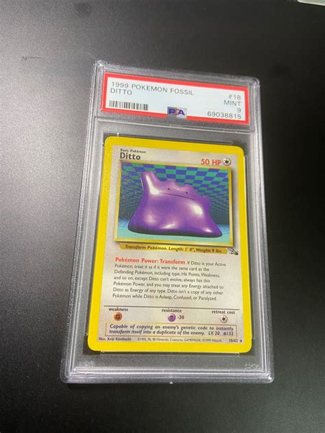 Psa Ditto Rare Fossil Set Pok Mon Card Hobbies Toys