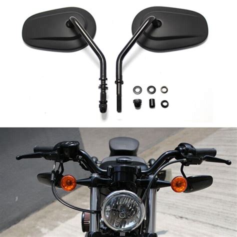 Short Stem Motorcycle Rearview Side Mirrors For Harley Sportster