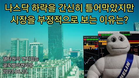 나스닥 하락을 간신히 틀어막았지만 시장을 여전히 부정적으로 보고 있는 이유는 진정한 하락은 미국채 2년물 오를때 델타원의