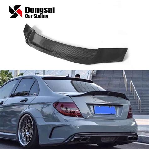 Amg Style Carbon Fiber Ducktail Spoiler Rear Trunk Lip Tail Wing For