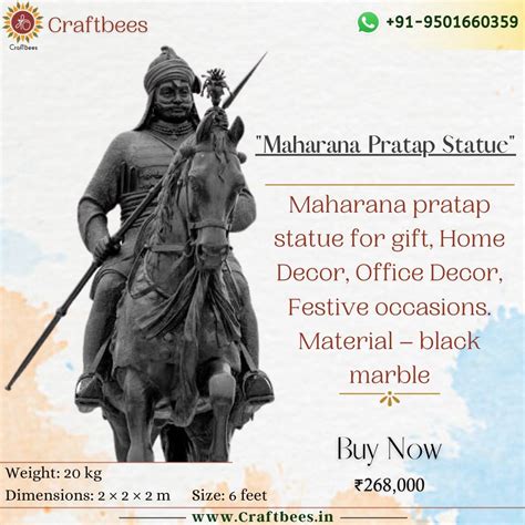 Maharana Pratap Statue | Statue, Black marble, Office decor