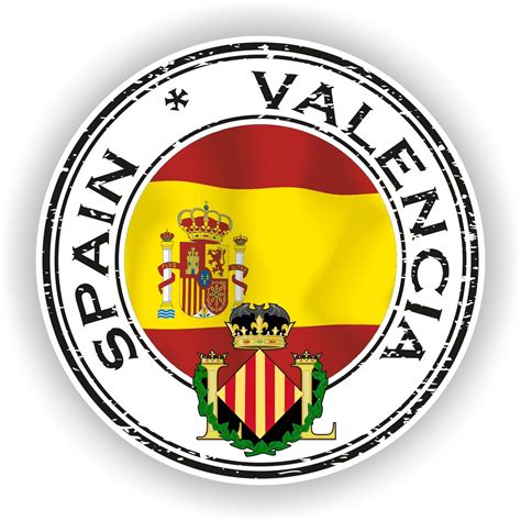 Spain Valencia Seal Sticker Round Flag For Laptop Book Fridge Guitar