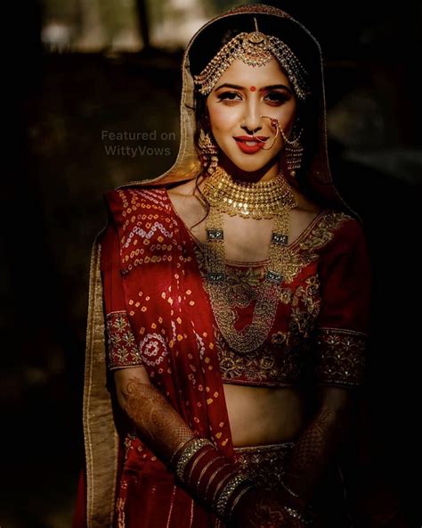 Stunner Beautiful Bride In Red Lehenga With Bandhani Dupatta Bridal Look Inspiration Bridal