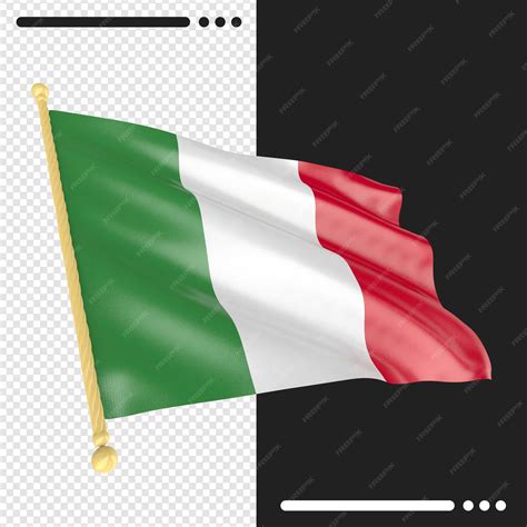 Premium PSD | Close up on italy flag rendering isolated
