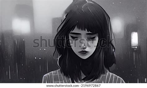 Sad Anime Girl Crying Drawing Cute Stock Illustration 2196972867 ...