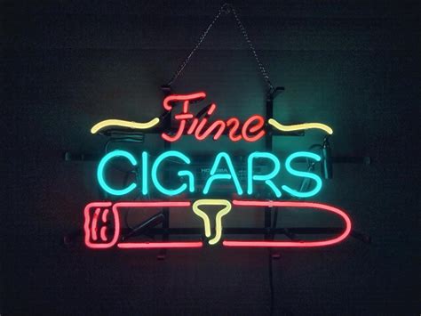 NEW Fine Cigars Neon Sign Cigar Bar Signs For Men